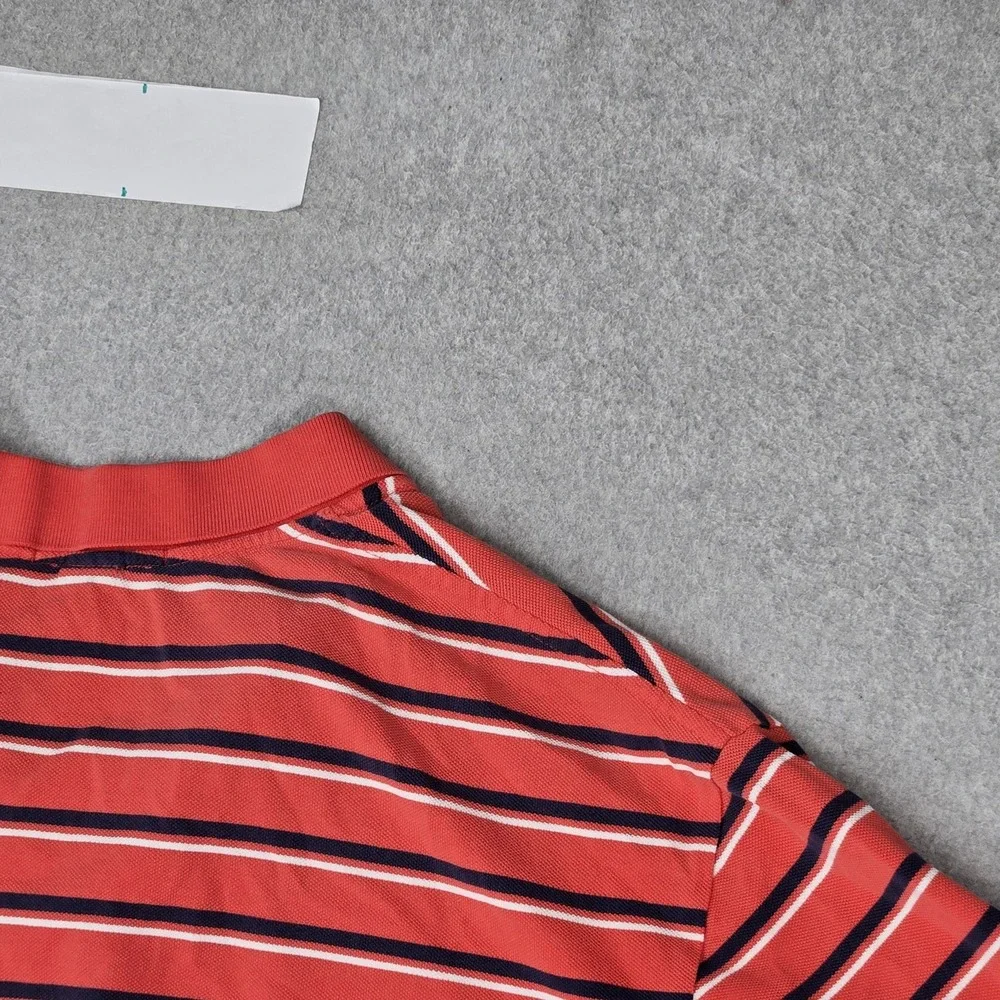 Polo By Ralph Lauren Men Polo XXL Red Embroidered Striped Pony Rugby READ